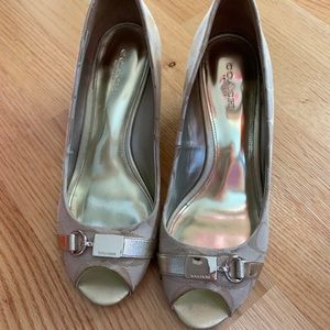Coach size 7 temple 12cm wedge shoes